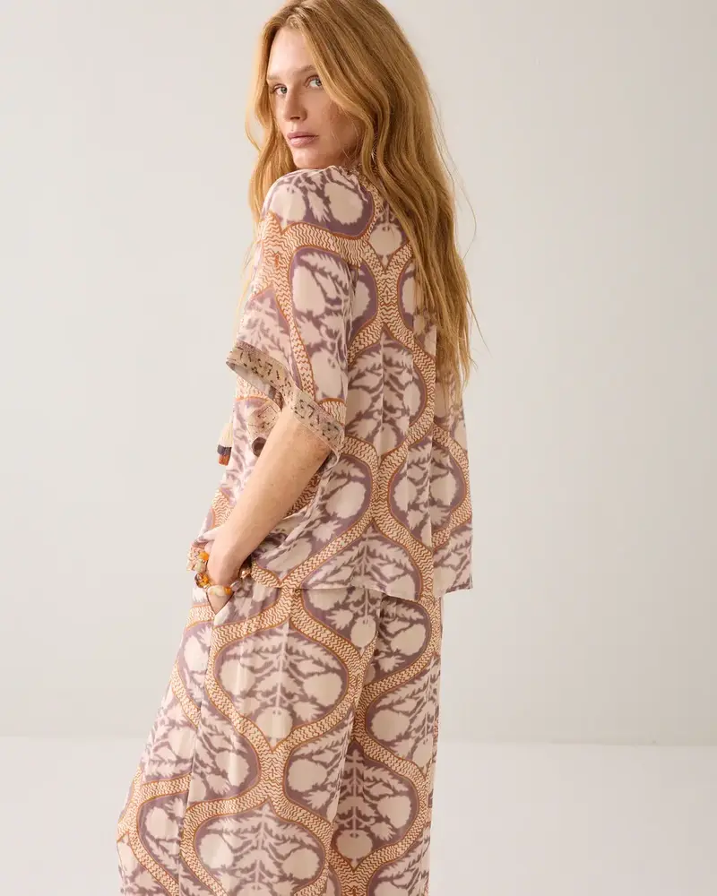 Summum Woman Top Art deco print – Multicolour