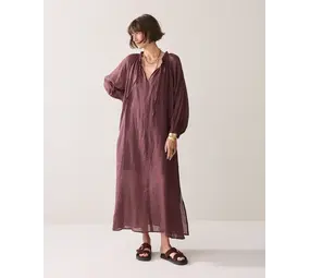 Summum Woman Dress Ramie – Deep Fig