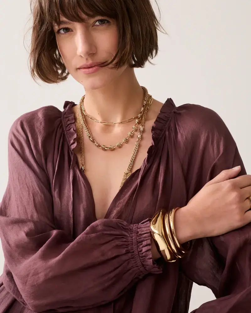 Summum Woman Dress Ramie – Deep Fig