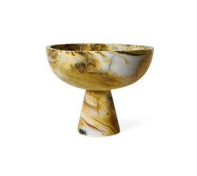 HK Living Marbled bowl on base - Ochre