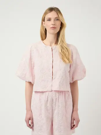 YAS Nitta Top – Ballerina Star White Embroidery