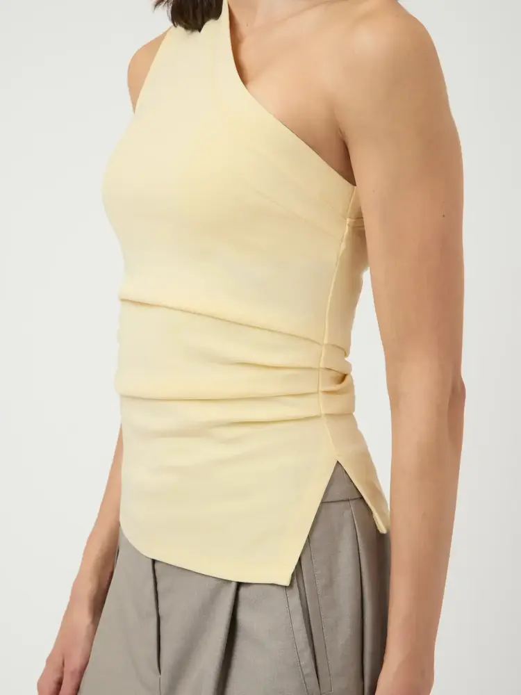 YAS Venice One Shoulder Top - Anise Flower