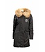 Postcard  Women's coat with fur black