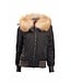 Postcard Women's jacket with fur black