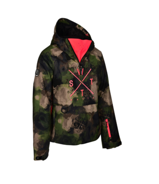 WATTS Metod ski jacket - camouflage & neonpink