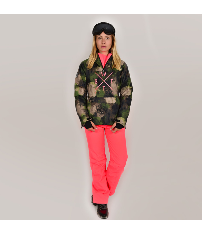 WATTS Metod Skijacke - camouflage & neonpink