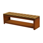 Zitbank Cortenstaal met Hardhout 200x40x45cm | 2mm.
