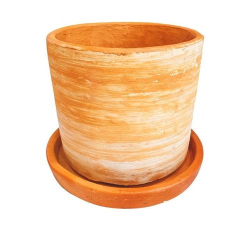 Colombian Boho Terracotta pot gemengde klei recht D14 H13