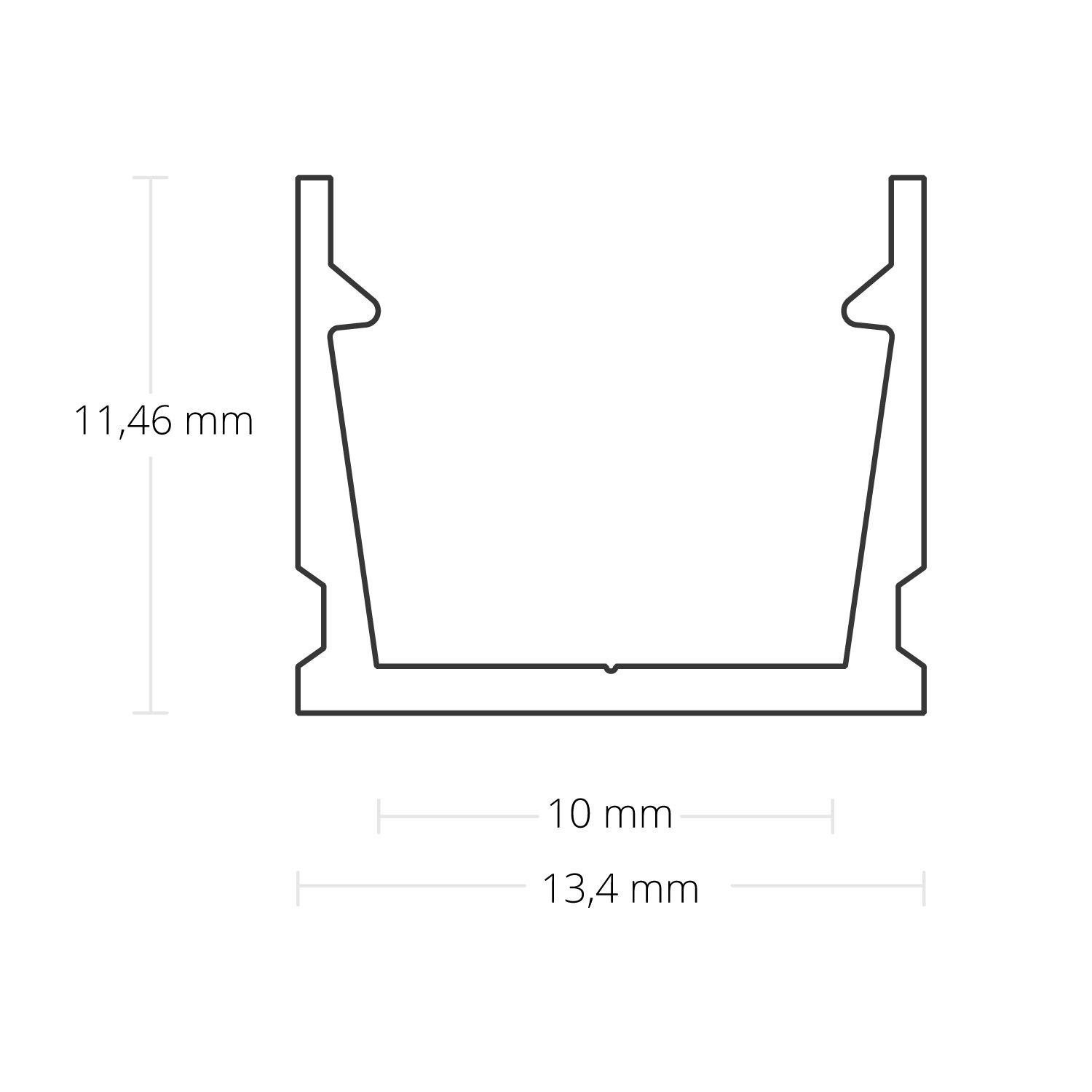 Smal led profiel met afdekking - PL4 - Alu