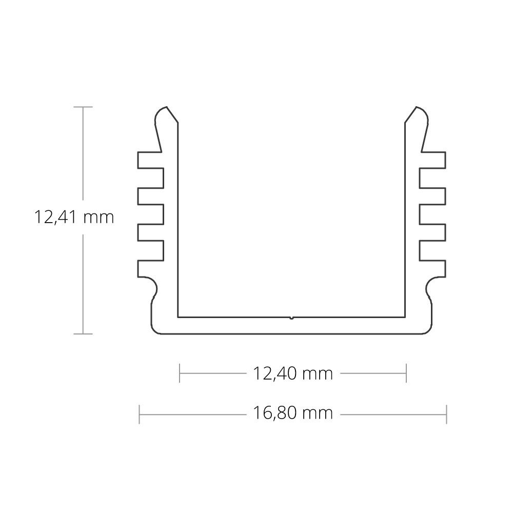 Opbouw led profiel met halfronde afdekking - PL5 - Alu