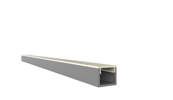 Opbouw LED profiel incl. afdekking - A0 - Zwart