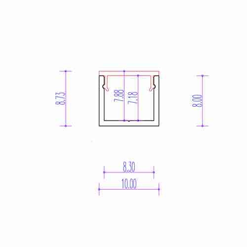 Opbouw LED profiel incl. afdekking - A0 - Zwart