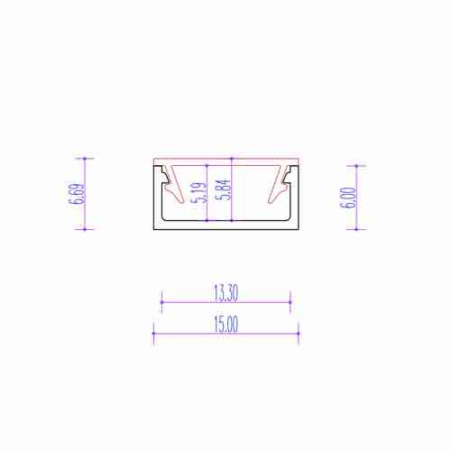 Opbouw LED profiel 6.69 x 15mm incl. afdekking - A1 - Zwart