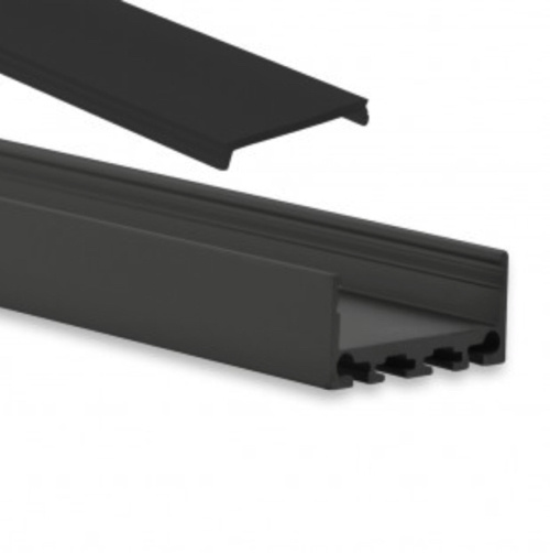 Zwarte LED profiel afdekkingen