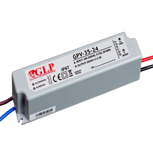 LED driver 35 watt 24 volt 1,5 Ampère – IP67 waterdicht – GLP GPV-35-24