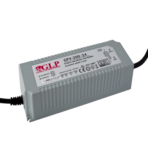 LED driver 200 watt 24 volt 8,33 Ampère – IP67 waterdicht – GLP GPV-200-24
