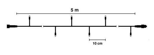 Knipperende kerstverlichting 50 LED 5 meter wit koppelbaar