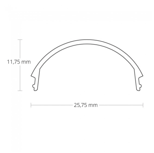 LED strip profiel 2 meter rond met afdekking 28,20mm x 19,81mm - 360ALU