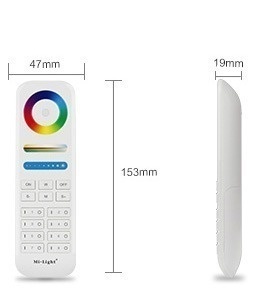 Witte LED strip afstandsbediening voor ieder type LED - 8 zones - FUT090 WIT