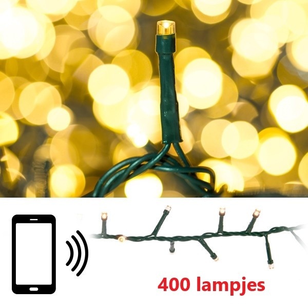 Cluster Kerstverlichting met app - extra warm wit met 8 lichtstanden – 400 LED