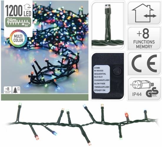 Cluster Kerstverlichting - multi color - 24 meter – 1200 LED