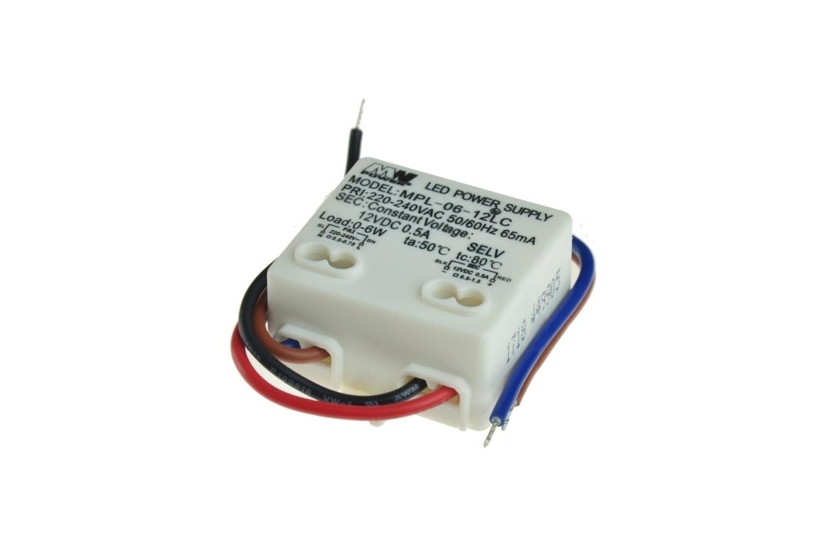 Wandcontactdoos Mini LED voeding 6 watt 24 volt 0,25 Ampère - IP20 - MPL-06-24