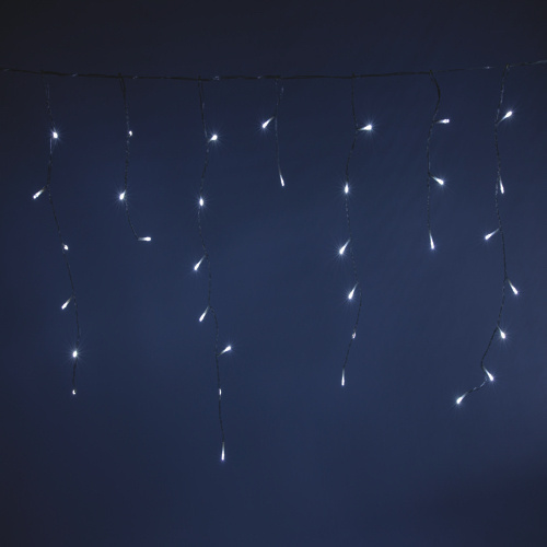 IJspegel kerstverlichting 12 meter 360 LED koud wit transparante kabel – waterdicht voor binnen & buiten