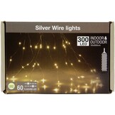 Lichtregen - Gordijnverlichting 10 x 300cm met flash functie - 300 LED lampjes - warm wit zilverdraad - ip44 voor binnen en buiten