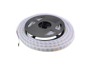 Dubbele LED strip 60x5050 LED 19W 1200 Lm/meter 24VDC IP65 RGBW 5m rol