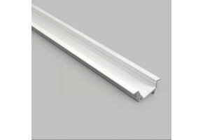 Wit diagonaal inbouw LED strip profiel met klikcover 30 mm x 12.7 mm - C22WIT