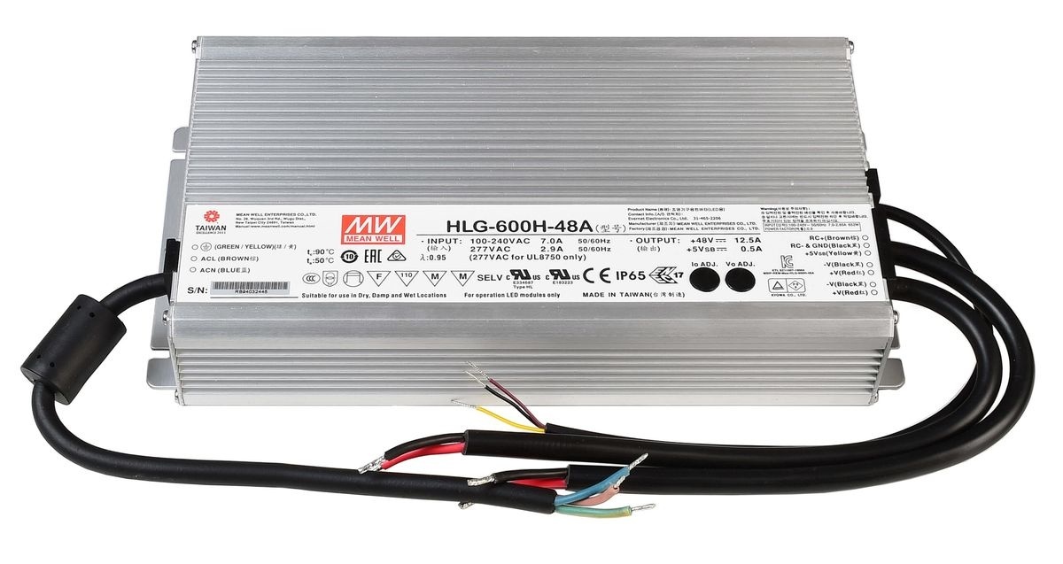48 volt LED voeding 600 Watt IP20 - HLG-600H-48A