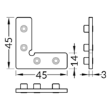 90 graden hoek verbindingsstuk FRAME14 BC/Q LED strip profiel serie - afdekking naar keuze