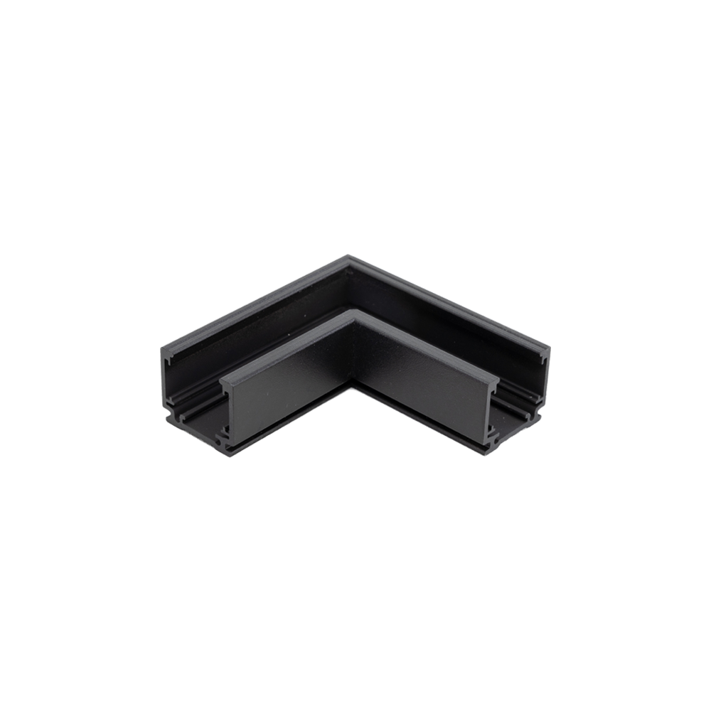 48V L Profiel Connector Plat Rechts - Zwart