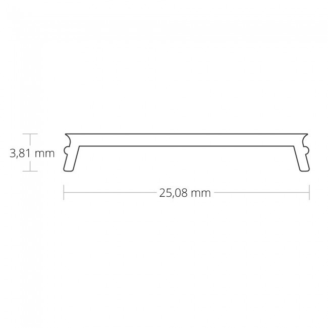 2 meter zwarte Losse LED strip profiel cover voor PN4 en XL06 – ZWART – 25,8mm - C1 - afdekking naar keuze