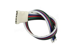 RGBW / RGBWW LED strip verbindingsstuk met draad 12mm female