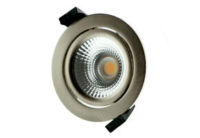 LED inbouwspot RVS - kantelbaar - 5W 4000k natuurlijk warm wit - Gatmaat 75mm - IP54
