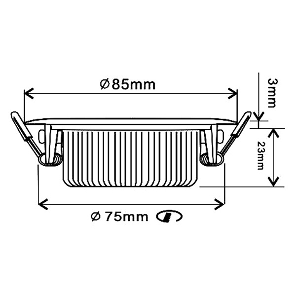 LED inbouwspot RVS - kantelbaar - 5W 4000k natuurlijk warm wit - Gatmaat 75mm - IP54