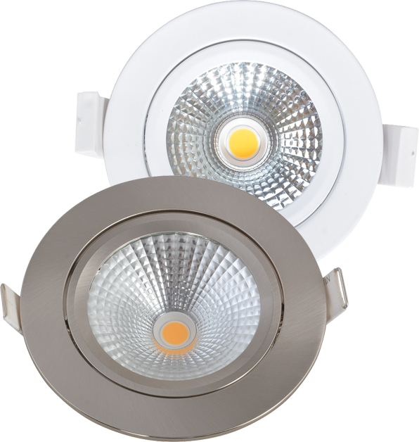 LED inbouwspot RVS - kantelbaar - 5W 4000k natuurlijk warm wit - Gatmaat 75mm - IP54