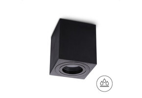 Waterdichte vierkant zwart Ø 80 x 95mm - GU10 - AQUARIUS ZWART