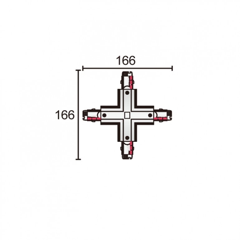 3- fase rail X-stuk -wit- 62000042W