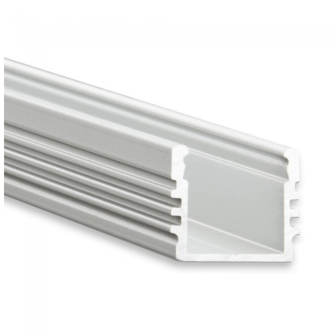 PL2 LED opbouwprofiel - Geanodiseerd aluminium - afdekking naar keuze