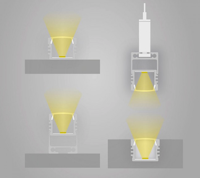 PL2 LED opbouwprofiel - Geanodiseerd aluminium - afdekking naar keuze