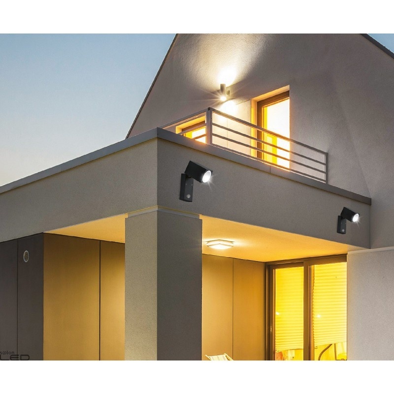 LED wandlamp voor buiten - kantelbaar met lichtsensor - zwart 160 x 93mm - GU10 - QUAZAR15 LX ZWART