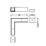 LED strip profiel hoekstuk zwart t.b.v. LED strip profiel SLIM200ZWART