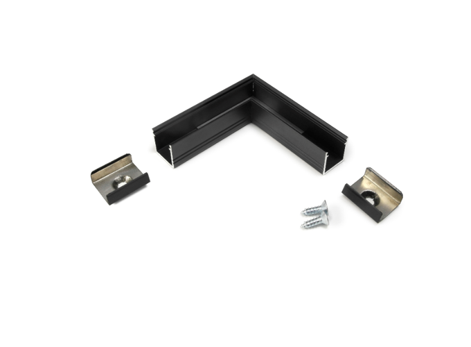 LED profiel hoekstuk zwart t.b.v. LED profiel SLIM200ZWART