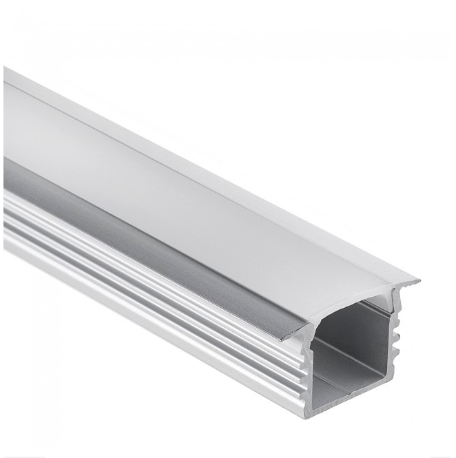 Aluminium LED inbouw profiel met cover 16,80 mm x 13,47 - 03ALU