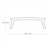 Aluminium LED inbouw profiel met cover 16,80 mm x 13,47 - 03ALU