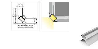 LED gips hoekprofiel inclusief opaal klikcover 2 meter 39,9 mm x 39,9 mm GIPS24 BINNENHOEK