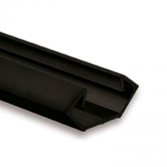 Zwart LED hoekprofiel met opaal klikafdekking 25,45mm x 11,25mm - C23.2ZWART