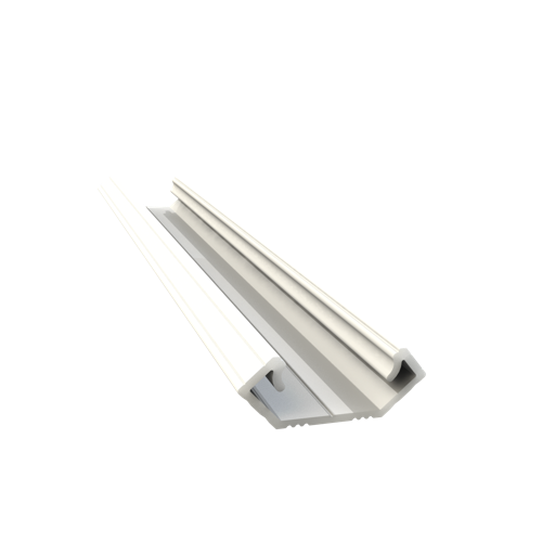 Wit LED hoekprofiel 2 meter met opaal afdekking 24 mm x 8,50 mm - C28WIT